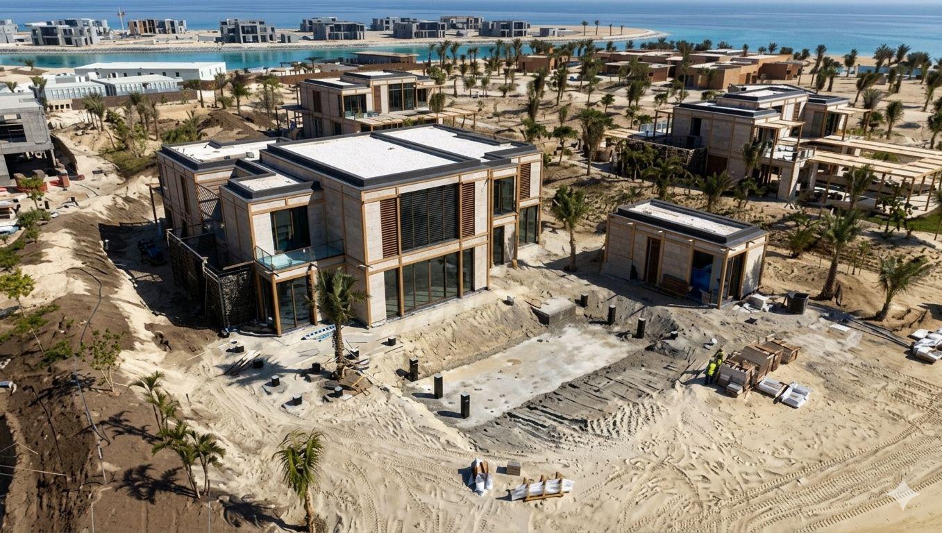 Lahak Island – Construction Progress on the First Residential Island in the Red Sea Project